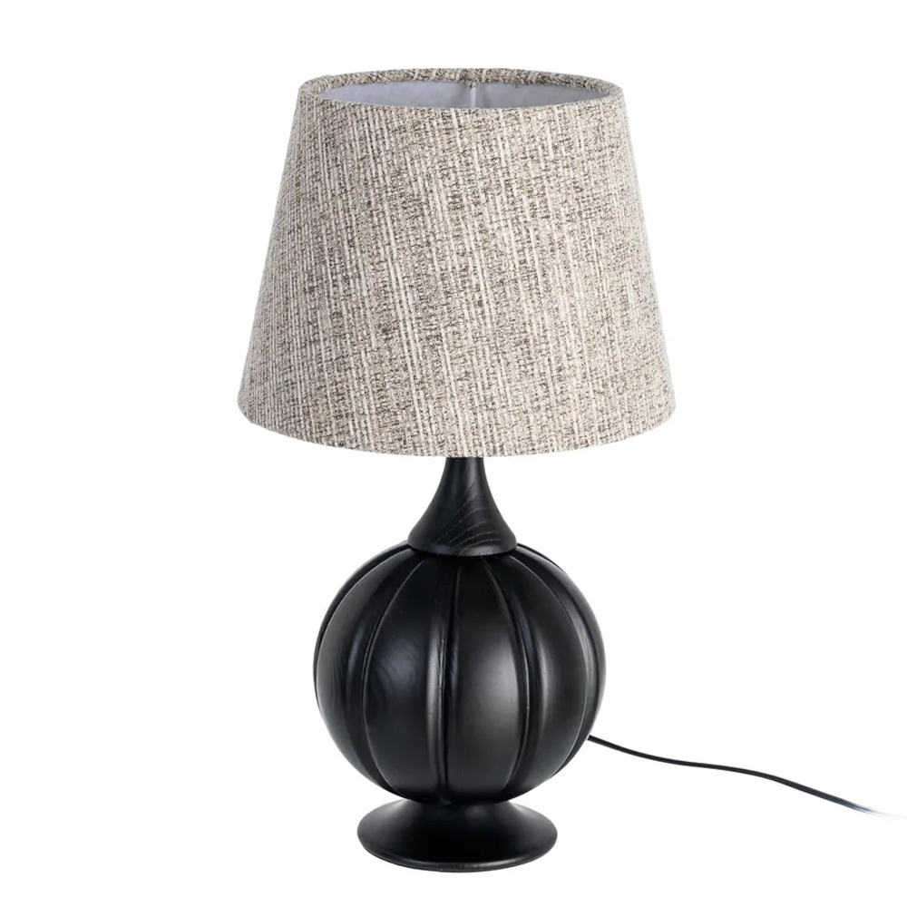 Lámpara de Mesa en Madera Negra y Tulipa de Poliéster 24 x 24 x 47,5 cm 