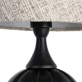 Lámpara de Mesa en Madera de Fresno Negra 24 x 24 x 47,5 cm 