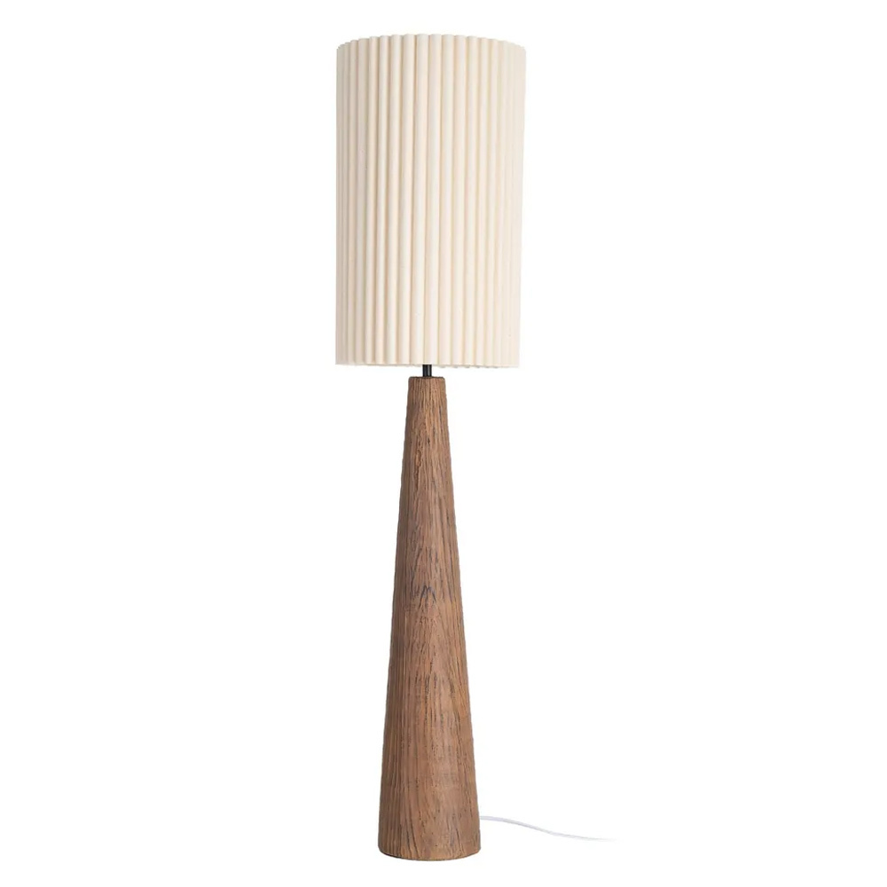 Lámpara de Suelo en Resina Marrón y Pantalla en Tejido 31,5 x 31,5 x 134 cm 