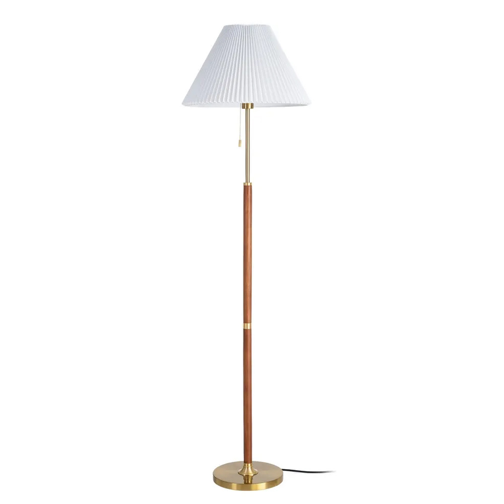 Lámpara de Suelo Madera de Fresno y Tulipa de PVC 44 x 44 x 57 cm 
