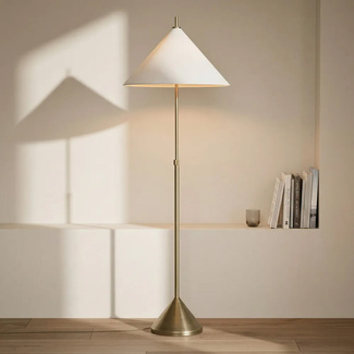 Lámpara de Suelo Metálica Dorada 54,5 x 54,5 x 171 cm 