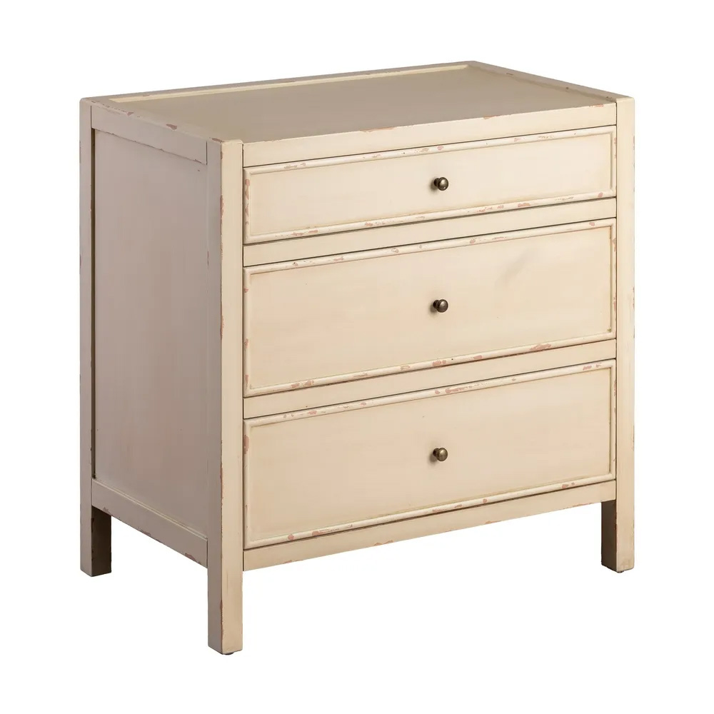 Mesita de Noche de Madera de Abeto 3 Cajones 40 x 65 x 65 cm 