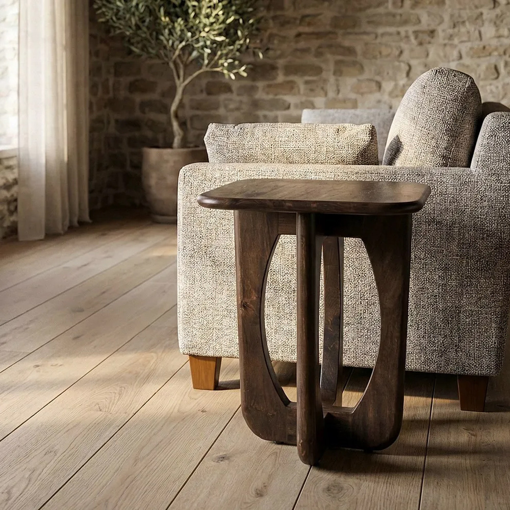 Mesita Auxiliar de Madera de Mango 45 x 45 x 55 cm 
