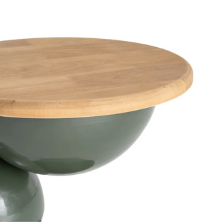 Mesita Auxliar de Metal Verde y Madera 41 x 41 x 46,5 cm 