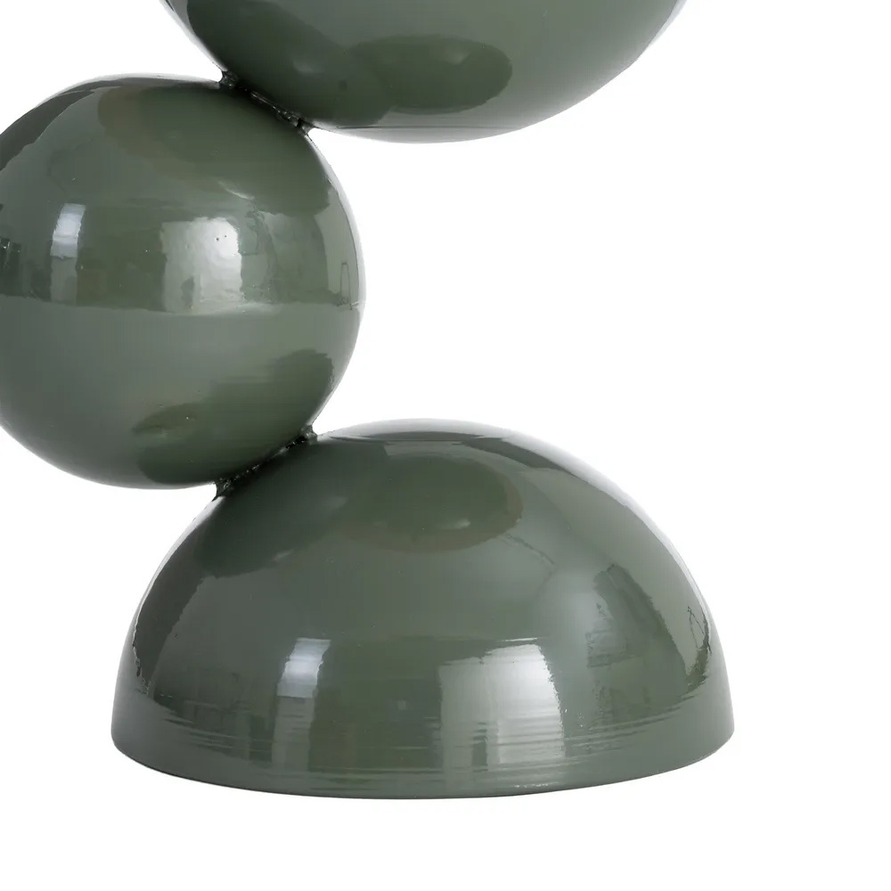 Mesita Auxliar de Metal Verde y Madera 41 x 41 x 46,5 cm 