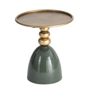 Mesita Auxiliar en Hierro Verde y Dorado 40 x 40 x 47 cm 