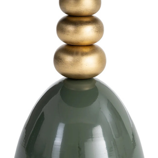 Mesita Auxiliar en Hierro Verde y Dorado 40 x 40 x 47 cm 