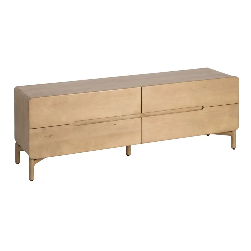 Mueble de Televisión de Madera de Mango 4 Cajones 45 x 160 x 46 cm 