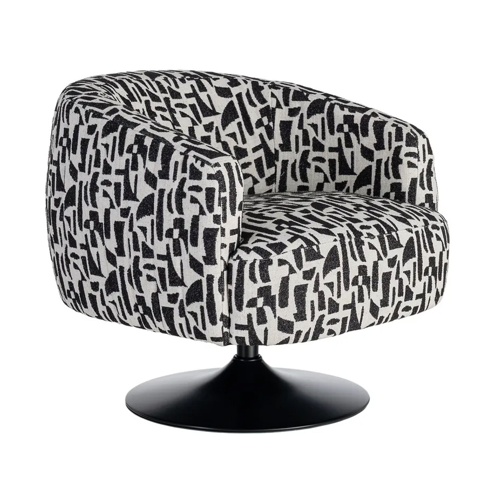 Sillón Giratorio Estampado en Poliester 80 x 73 x 73 cm 