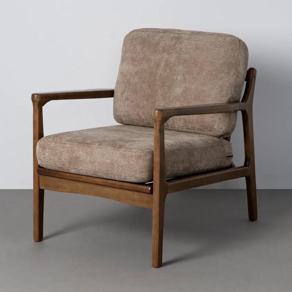 Sillón de Madera y Tejido de Poliéster 84 x 69 x 81 cm 