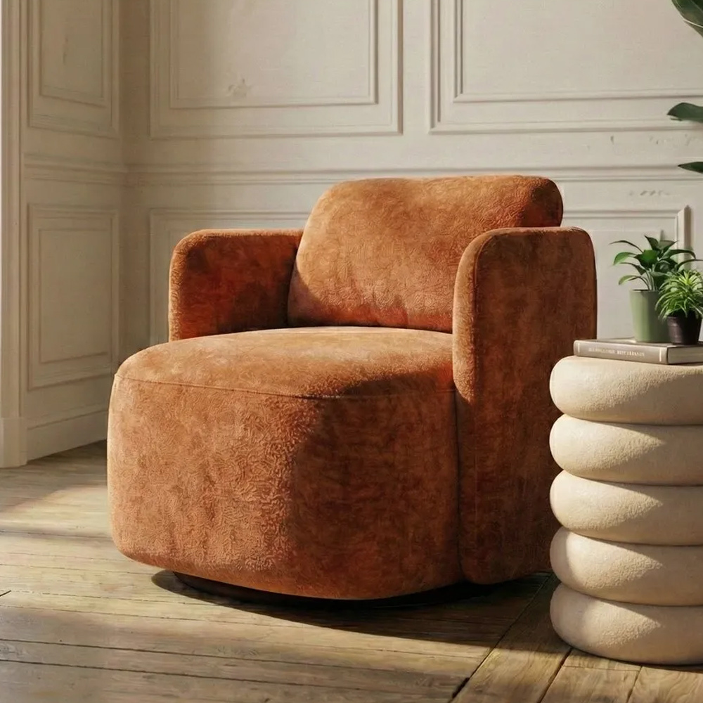 Sillón Giratorio Tejido de Poliéster 85 x 87 x 66 cm