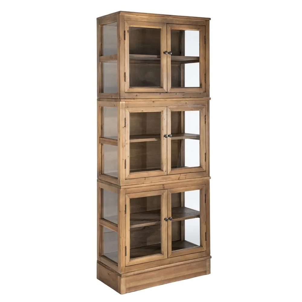 Vitrina de Madera de Pino Reciclada 6 Puertas 40 x 80 x 201,50 cm