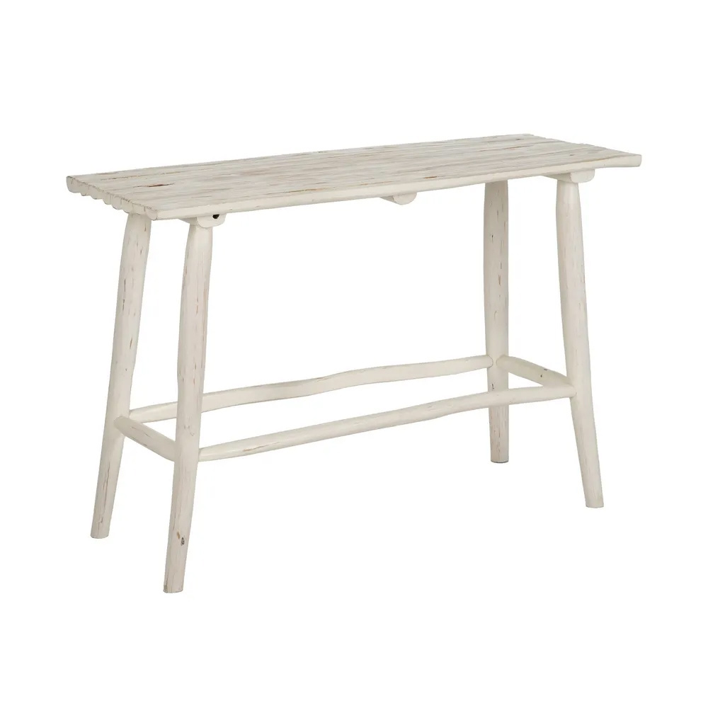 Consola de Madera de Teka Blanco Rozado 40 x 120 x 80 cm