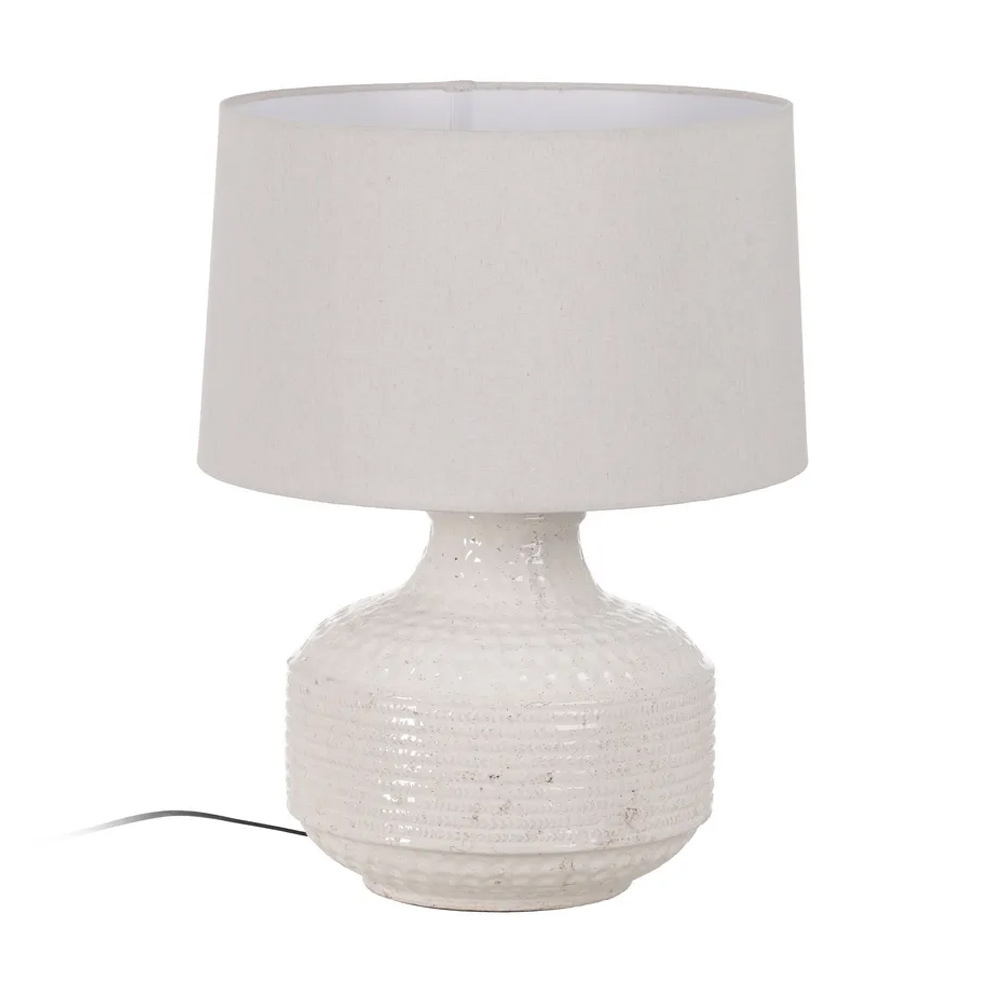 Lámpara de Mesa Base de Terracota Blanco 43 x 43 x 57,5 cm 