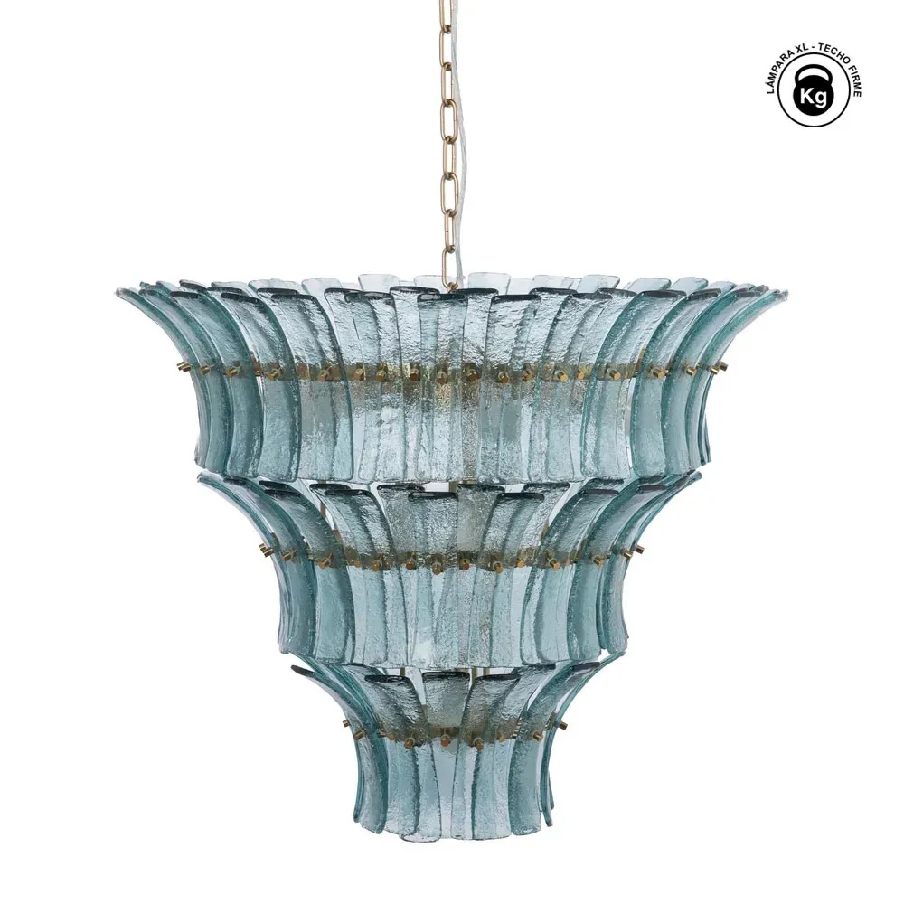 Lámpara de Techo en Cristal Verde 70 x 70 x 56 cm 
