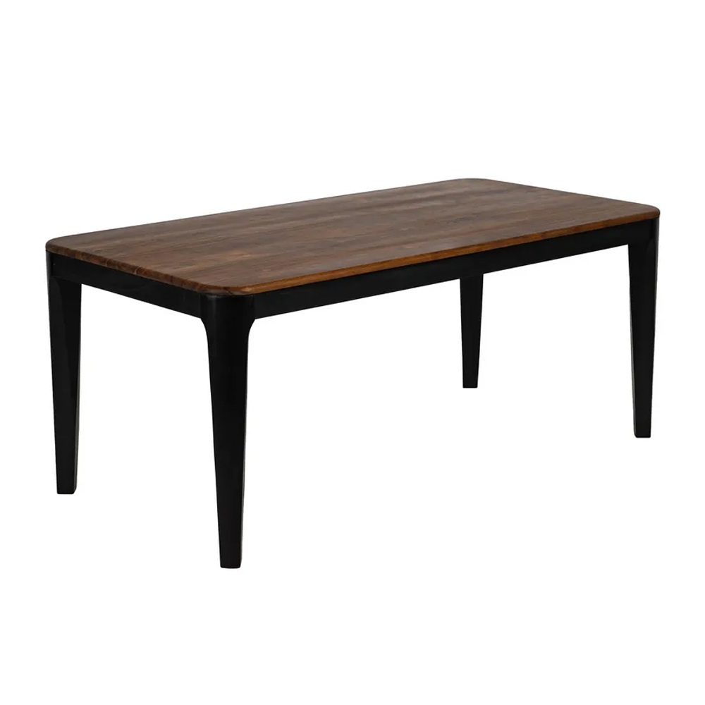 Mesa Comedor de Madera Marrón Negro 90 x 180 x 76 cm 