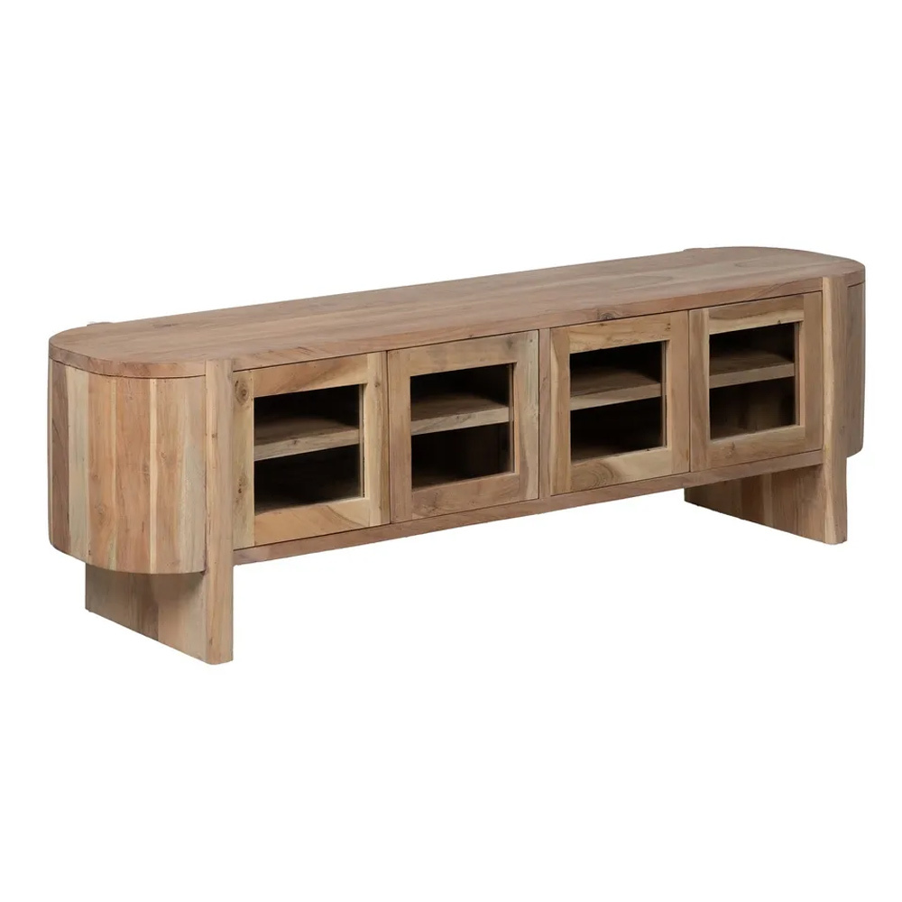 Mueble de Televisión Madera de Acacia 4 Puertas 50 x 180 x 40 cm 