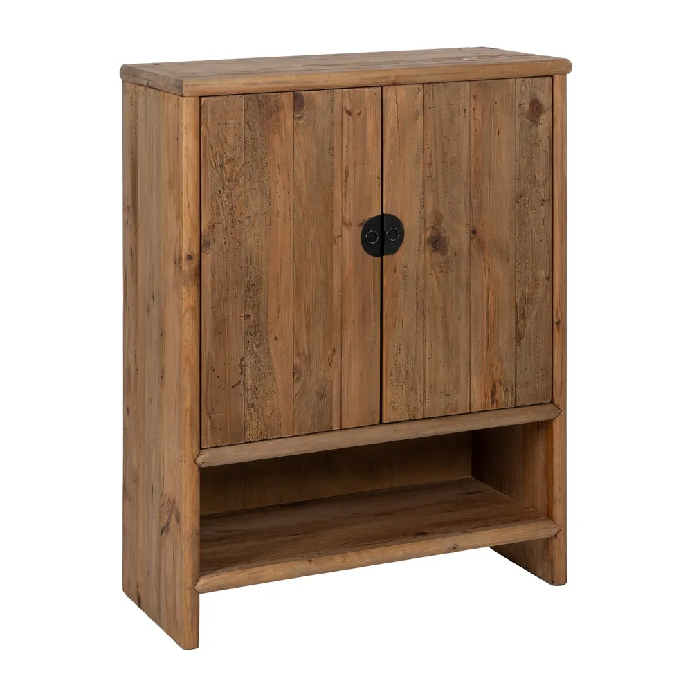 Armario de Madera de Pino Reciclada Natural 2 Puertas 45 x 100 x 130 cm 