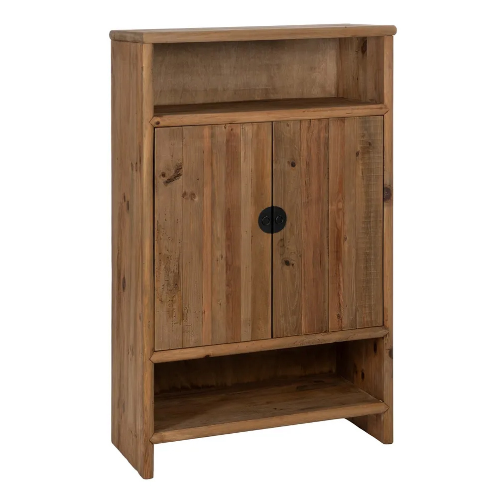 Armario de Madera de Pino Reciclado Natural 2 Puertas 45 x 100 x 160 cm 