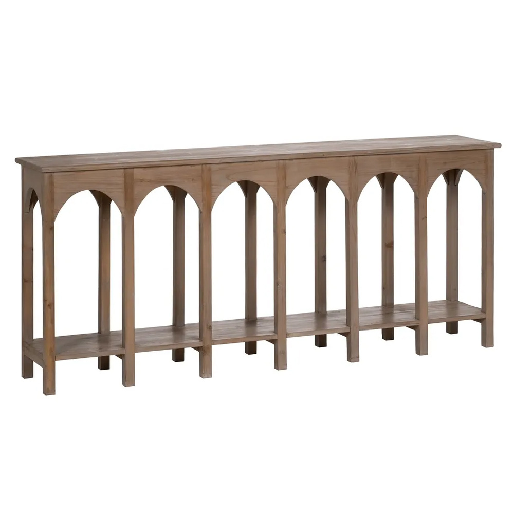 Consola de Madera de Pino Reciclada Natural 38 x 210 x 90 cm