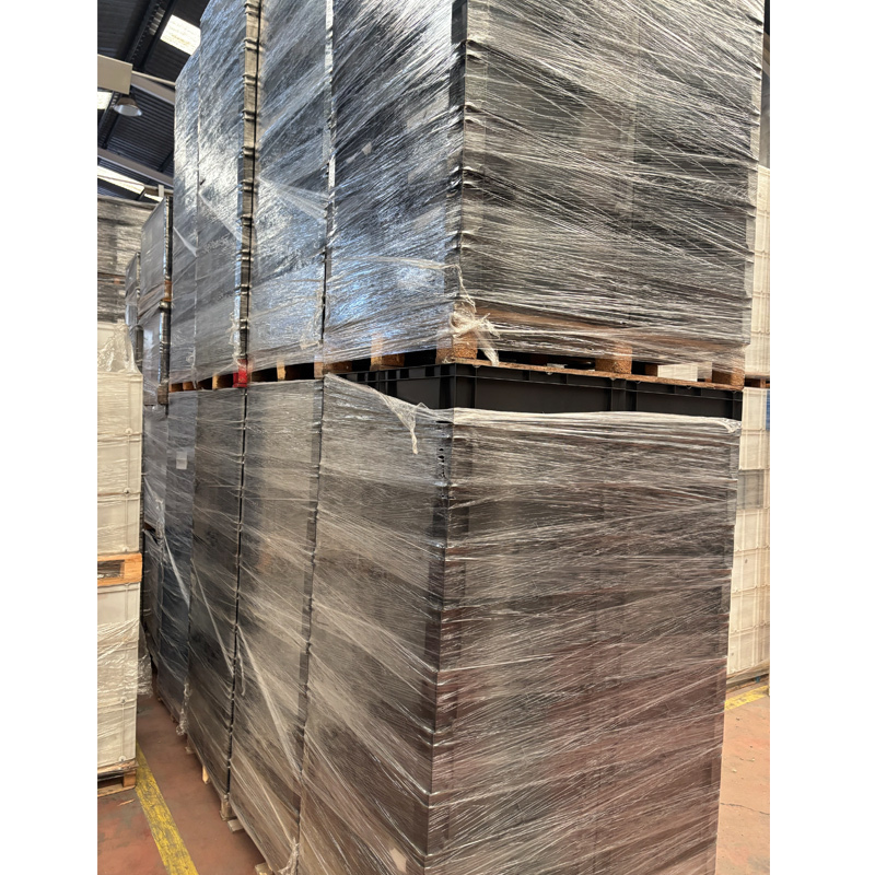 Lote 384 Cajas Plásticas Norma Europa Negras 40 x 60 x 15 cm 
