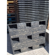 Lote de 500 palets de plástico encajables lisos usados 80x120 cm