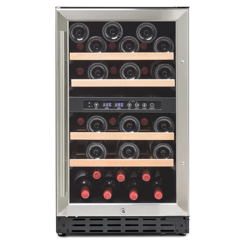 Vinoteca encastrable en acero inoxidable para 33 botellas Vinobox CV 40 GC 2T Inox