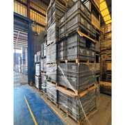 Lote 440 Cajas Plásticas Grises Norma Europa Usadas 40 x 60 x 41 cm 