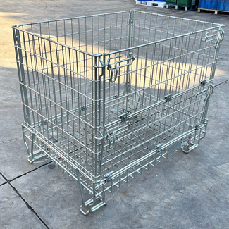 Jaula de Metal Plegable y Apilable Usada 85 x 110 x 100 cm 